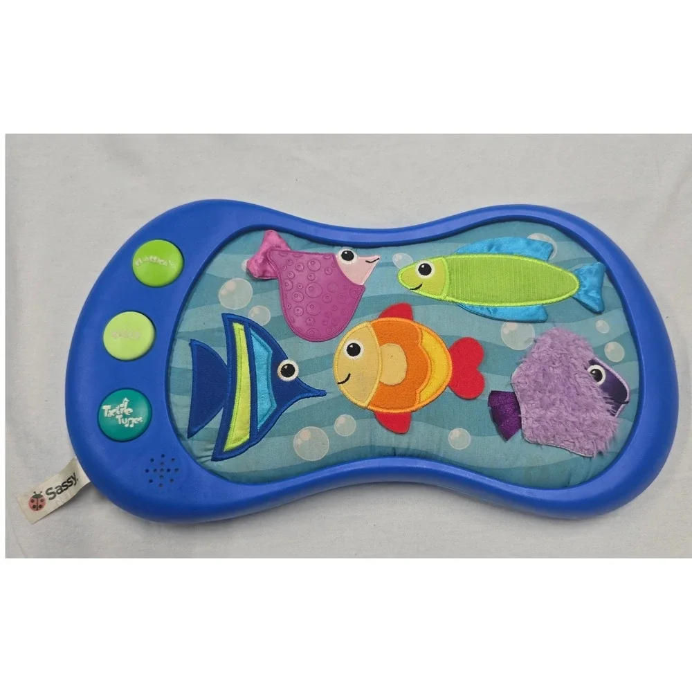 Sassy Musical Under the Sea Fish Sensory Symphony Tactile Baby Infant Toy Blue